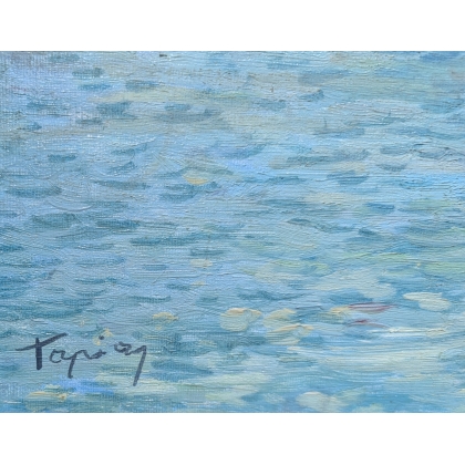 Tableau \"Rade de Genève\" signé TAPIES