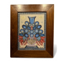 Découpage "Bouquet bleu" signé A. ROSAT 1993