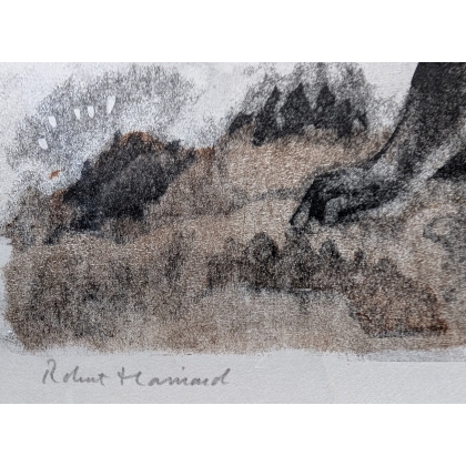 Gravure "La renarde inquiète" signée HAINARD