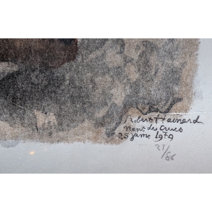 Gravure "La renarde inquiète" signée HAINARD