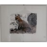 Gravure "La renarde inquiète" signée HAINARD