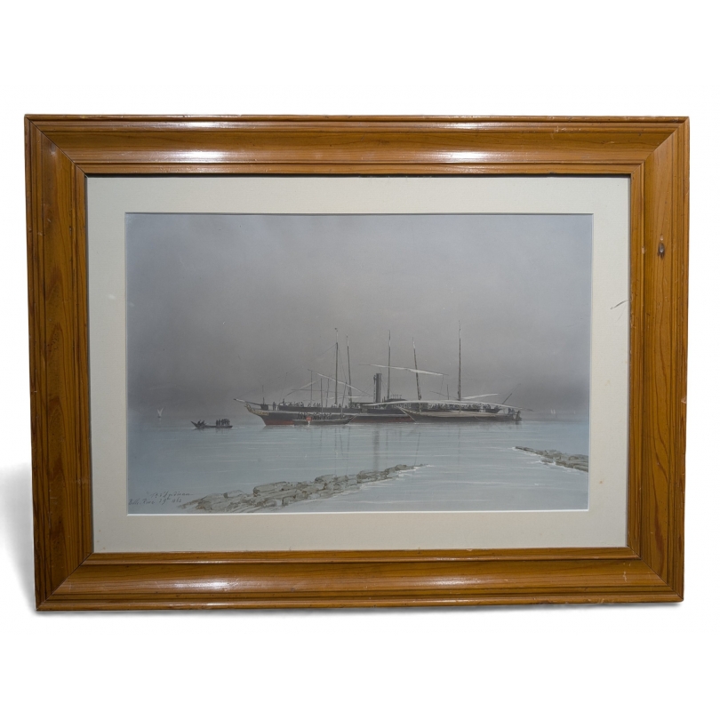 Aquarelle "Belle-Rive" signée Fr. D'ANDIRAN