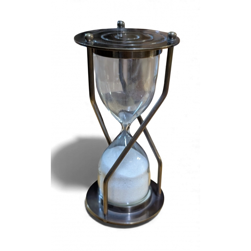 Sablier en laiton patiné