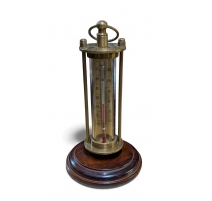 Thermomètre de table en laiton patiné