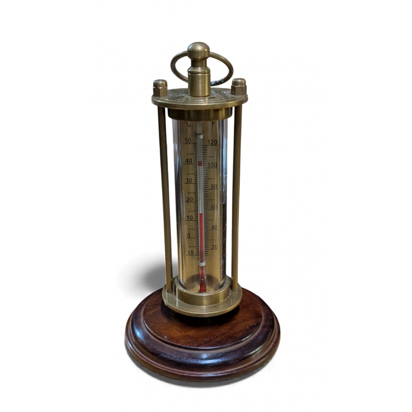 Thermomètre de table en laiton patiné