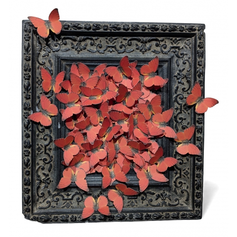 Cadre "Papillons orange"