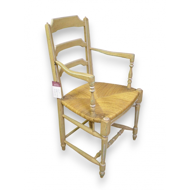 Fauteuil style Louis XVI rustique
