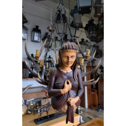 'Sirène' 6-light horn chandelier at Moinat SA – Antiques and home décor
