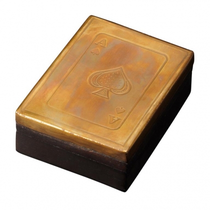 Boîte de cartes à jouer, couvercle gravé
