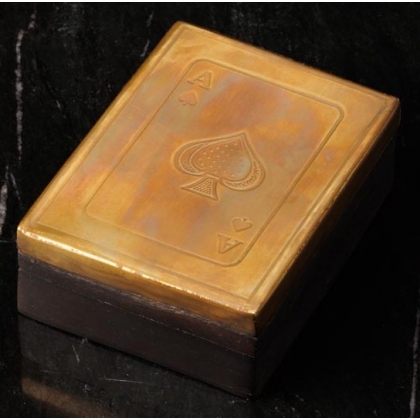 Boîte de cartes à jouer, couvercle gravé