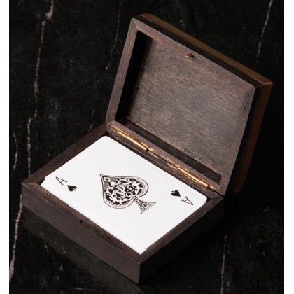 Boîte de cartes à jouer, couvercle gravé