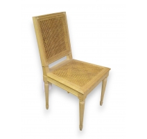 Chaise style Louis XVI dossier carré,