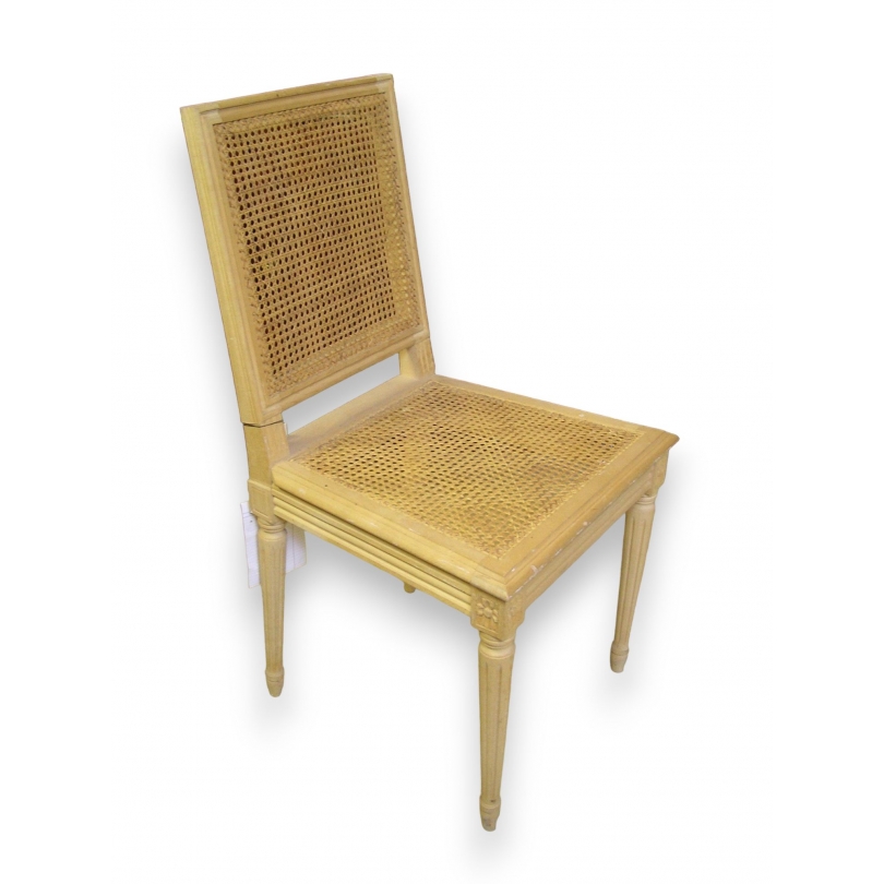 Chaise style Louis XVI dossier carré,