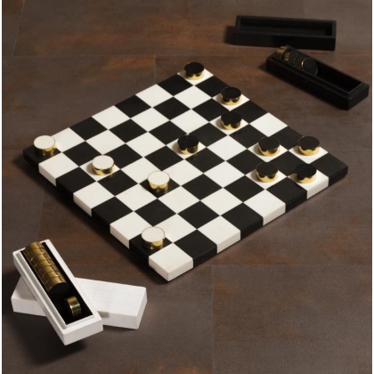 Jeu de dame en résine et laiton