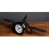 Black aluminium ‘Airplane’ desk clock