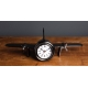 Pendule de bureau Avion en aluminium noir