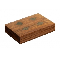 Boîte de cartes à jouer et dés, inserts en laiton