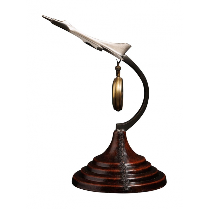 Support de montre Avion en aluminium et cuir