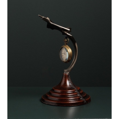 ‘Avion’ watch stand in aluminium and leather