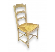 Chaise style Louis XVI paillée, cérusée
