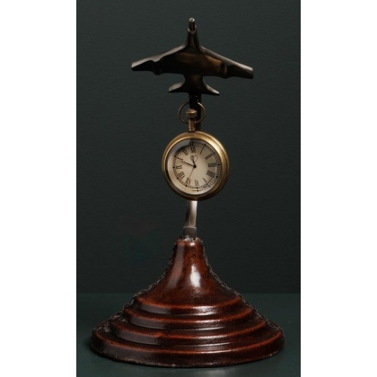 ‘Avion’ watch stand in aluminium and leather