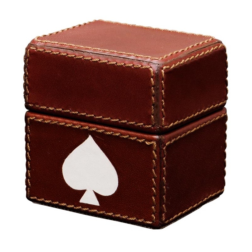 Boîte de cartes à jouer miniature en cuir