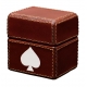 Boîte de cartes à jouer miniature en cuir