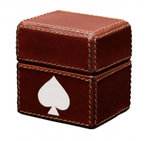 Boîte de cartes à jouer miniature en cuir