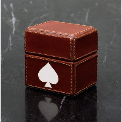 Boîte de cartes à jouer miniature en cuir