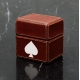 Boîte de cartes à jouer miniature en cuir