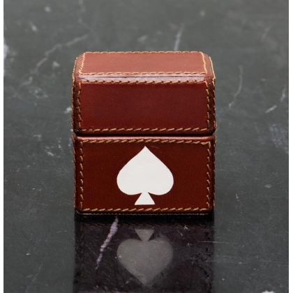 Boîte de cartes à jouer miniature en cuir
