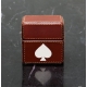 Boîte de cartes à jouer miniature en cuir