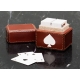Boîte de cartes à jouer miniature en cuir