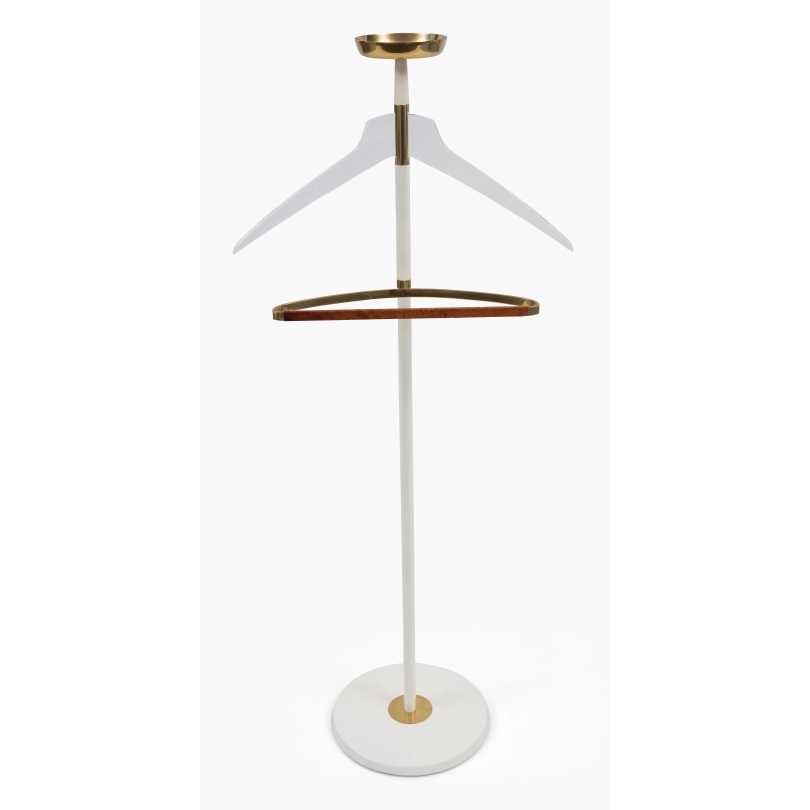 Valet de chambre en métal laqué blanc