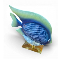 Poisson en porcelaine bleue de MANGANI