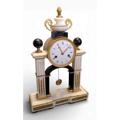 Louis XVI-style black marble grandfather clock
