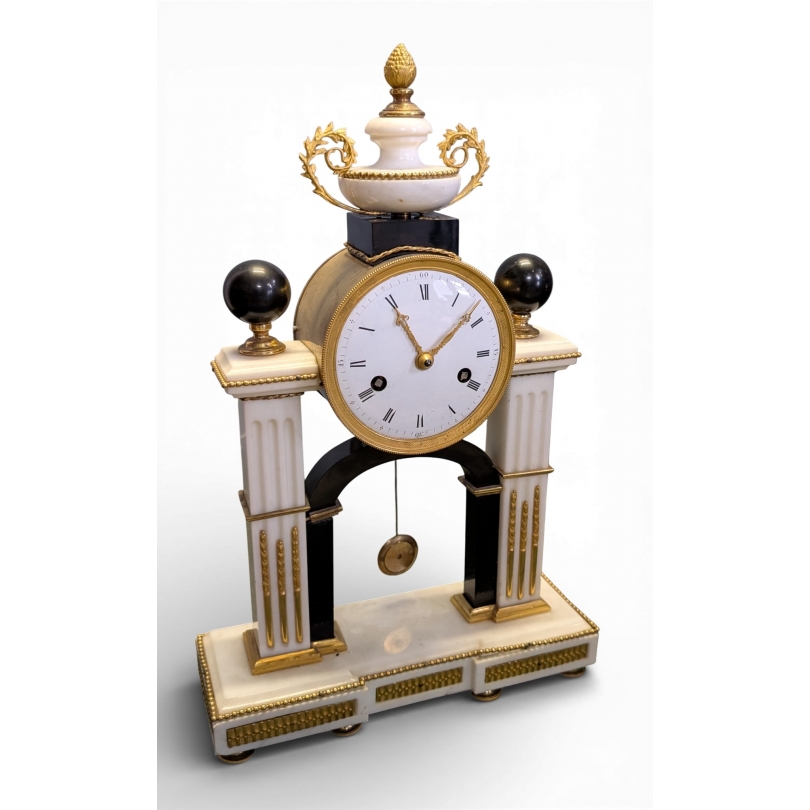 Louis XVI-style black marble grandfather clock