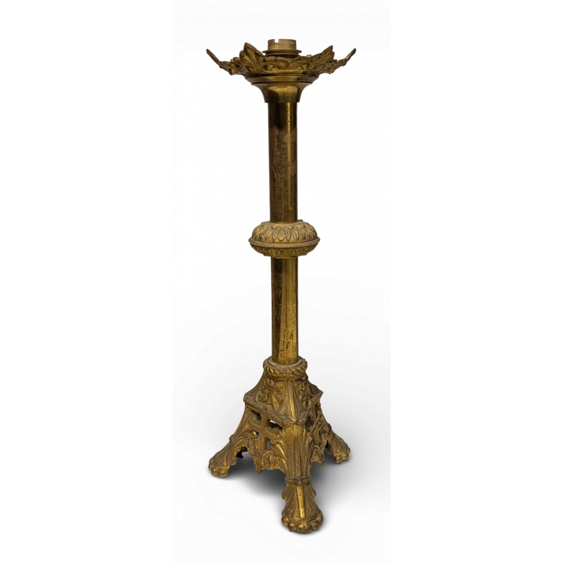 Lampe en laiton Néogothique