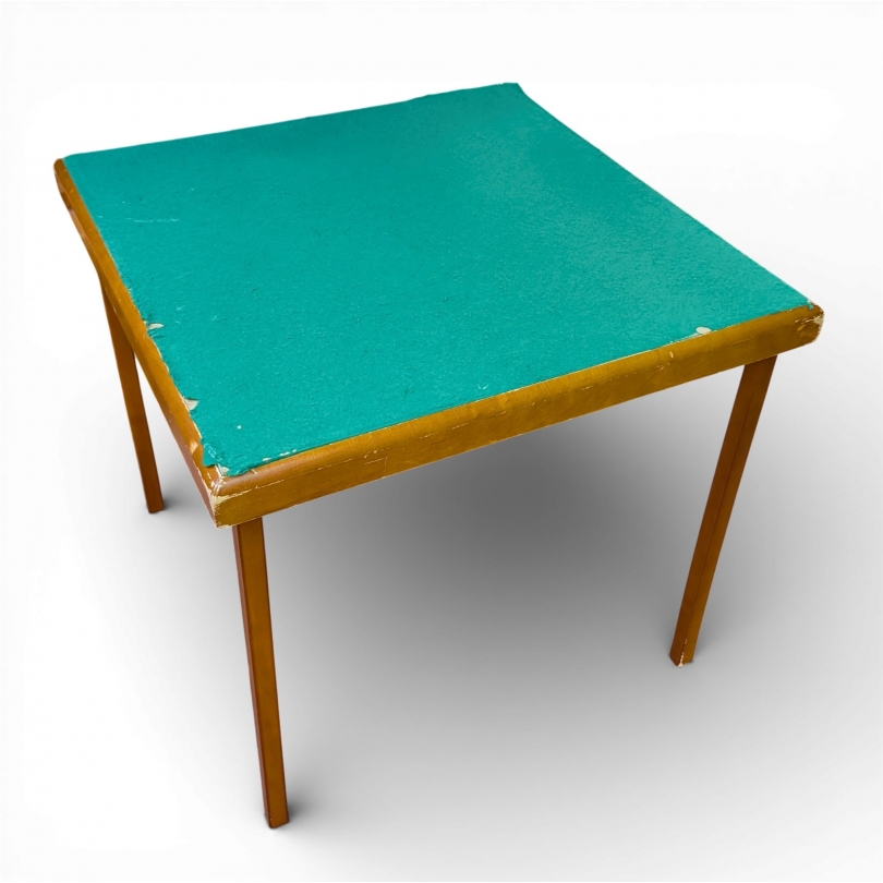 Table de bridge pliable, dessus en feutre vert