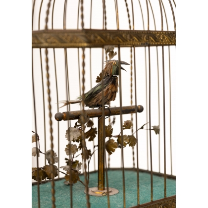 Songbird made of brass and wood