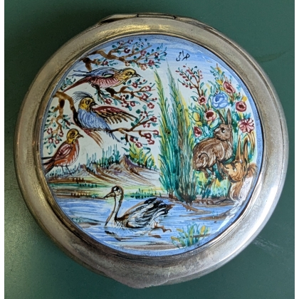  Petite boîte en argent émaillé sur  Moinat SA  - Antiquités décoration