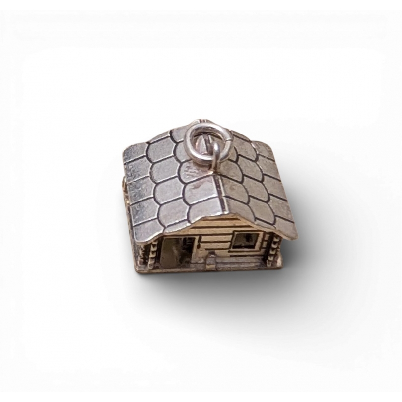 Petit pendentif Chalet en argent 800