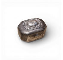 Petite boite en métal argenté Fleur