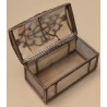 Boite en agate et laiton en forme de coffre