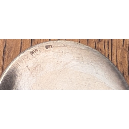 Petite boite ronde Feuilles en argent 800