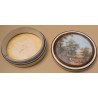 Round box with miniature ivory cows