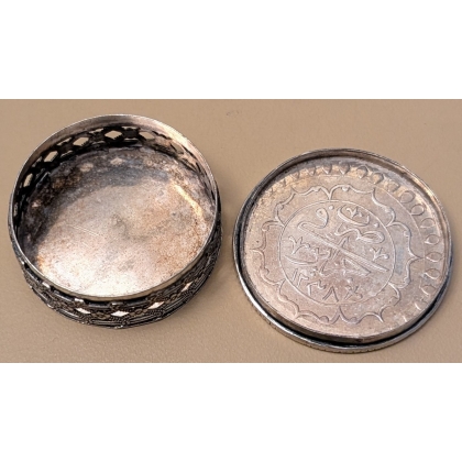 Petite boite ronde Pièce Algérienne en argent