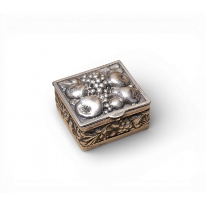 Petite boite carrée Fruits en argent 925