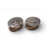 Paire de petites boites ovale en argent 800