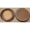 Boite ronde en corne et or avec miniature